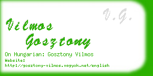 vilmos gosztony business card